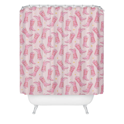 Love_Ryming Stars and Boots Shower Curtain