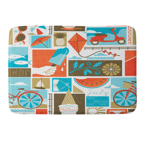 Lucie Rice I Heart Summer Memory Foam Bath Mat