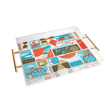 Lucie Rice I Heart Summer Acrylic Tray