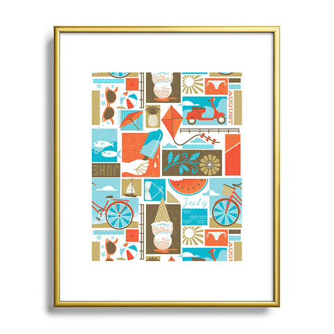 Lucie Rice I Heart Summer Metal Framed Art Print