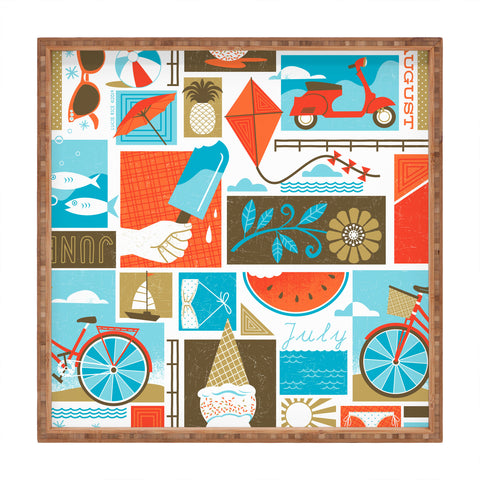 Lucie Rice I Heart Summer Square Tray