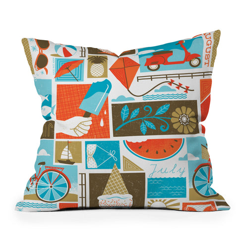 Lucie Rice I Heart Summer Throw Pillow