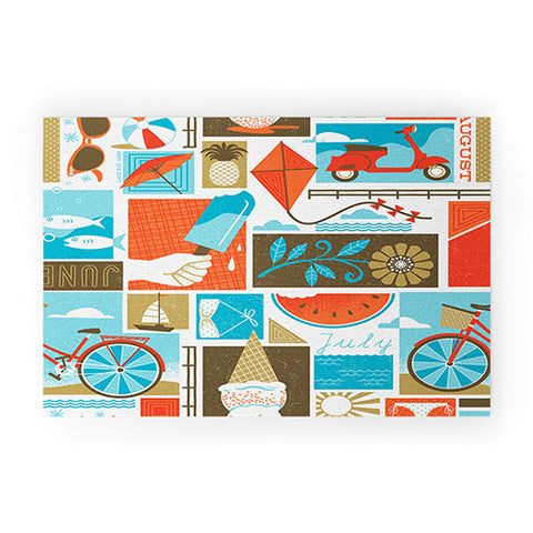 Lucie Rice I Heart Summer Welcome Mat
