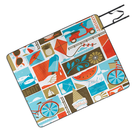 Lucie Rice I Heart Summer Picnic Blanket