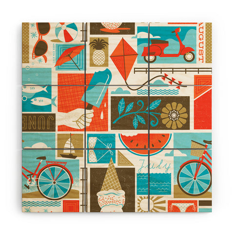 Lucie Rice I Heart Summer Wood Wall Mural