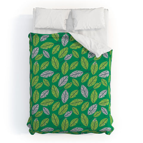 Lucie Rice Leafy Greens Duvet Cover