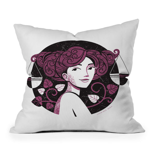 Lucie Rice Lola Libra Outdoor Throw Pillow