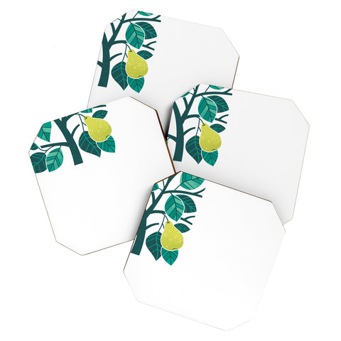 Lucie Rice Pear Tree Coaster Set