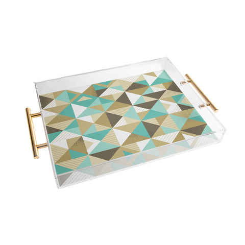 Lucie Rice Sand and Sea Geometry Acrylic Tray
