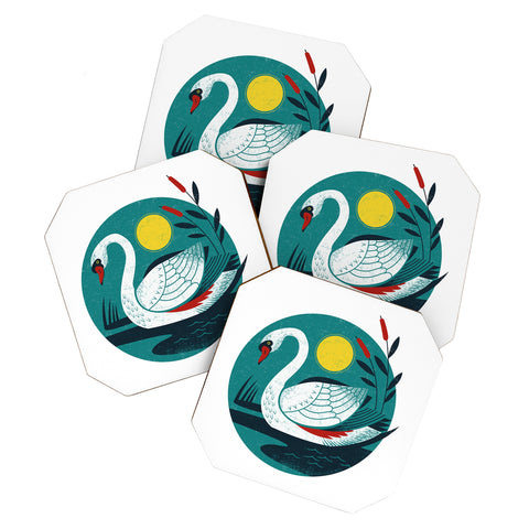 Lucie Rice Swan Coaster Set