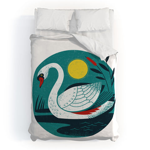 Lucie Rice Swan Duvet Cover