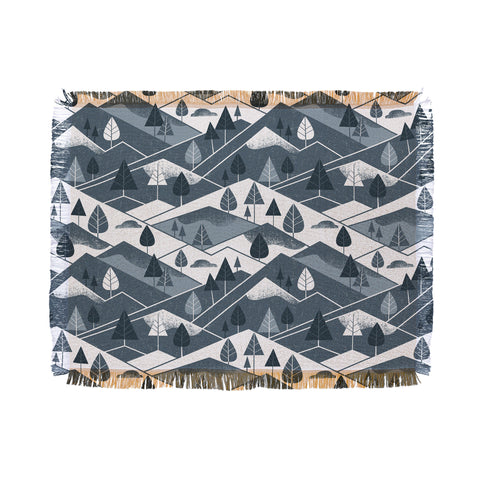 Lucie Rice Winter Woods Throw Blanket