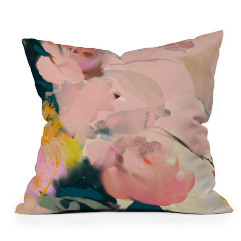 lunetricotee abstract floral inspiration Outdoor Throw Pillow