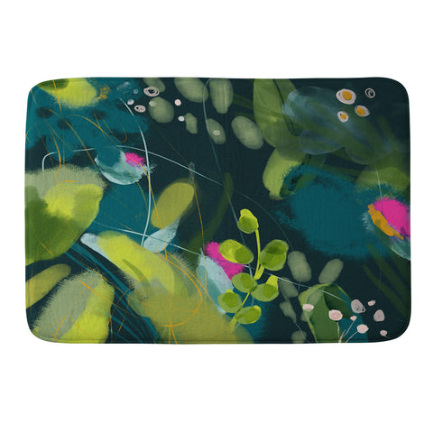lunetricotee abstract jungle fever leaves Memory Foam Bath Mat