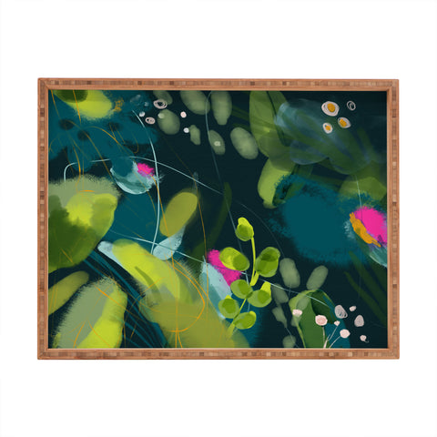 lunetricotee abstract jungle fever leaves Rectangular Tray