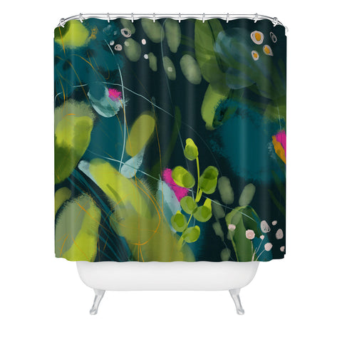 lunetricotee abstract jungle fever leaves Shower Curtain