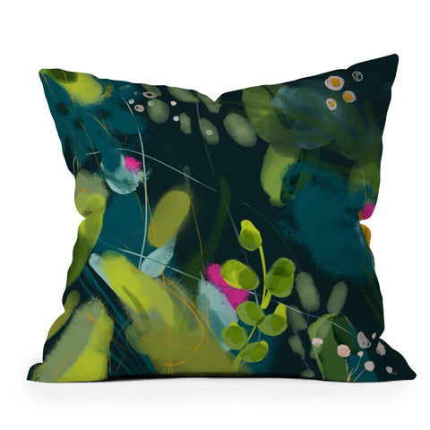 lunetricotee abstract jungle fever leaves Throw Pillow