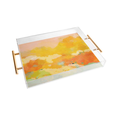 lunetricotee abstract spring sun Acrylic Tray