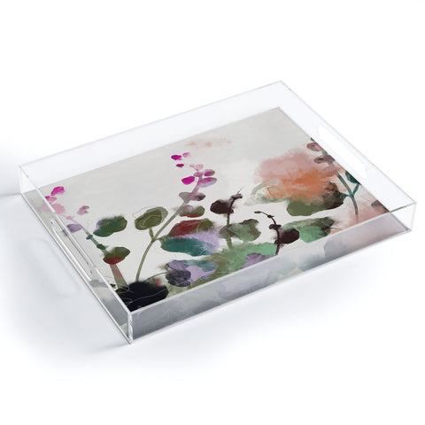 lunetricotee floral abstract summer autumn Acrylic Tray