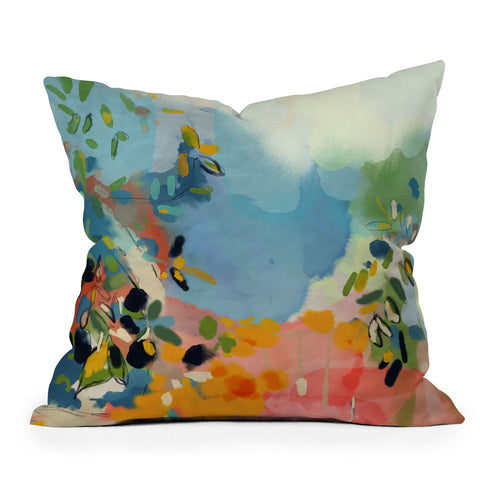 lunetricotee garden with sea view and olive tree Outdoor Throw Pillow