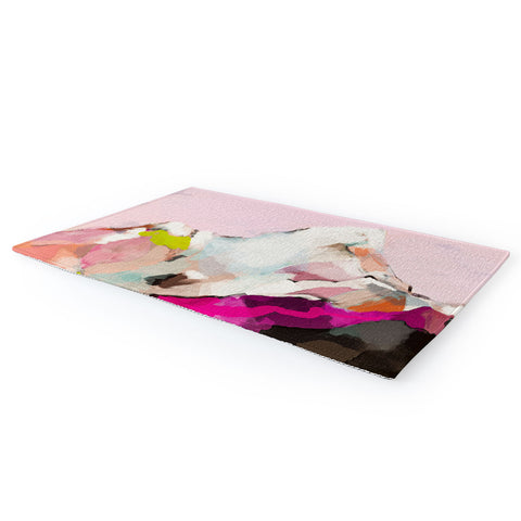 lunetricotee landscape mountain painting Area Rug