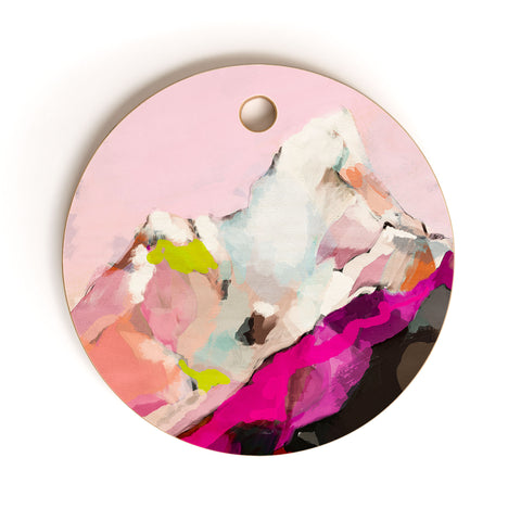 lunetricotee landscape mountain painting Cutting Board Round