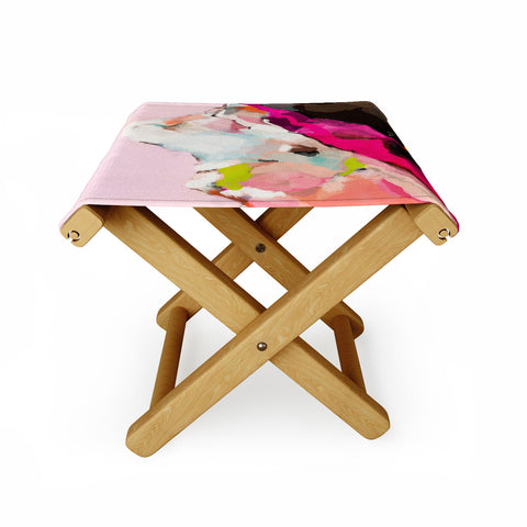 lunetricotee landscape mountain painting Folding Stool