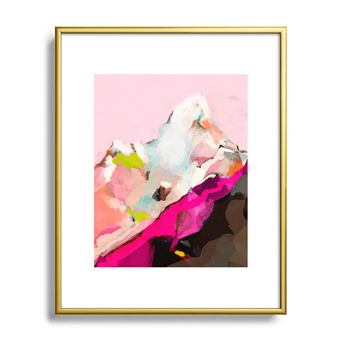 lunetricotee landscape mountain painting Metal Framed Art Print