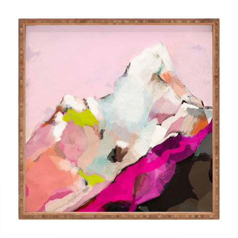 lunetricotee landscape mountain painting Square Tray