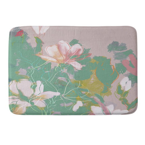 lunetricotee magnolia pastel abstract art Memory Foam Bath Mat