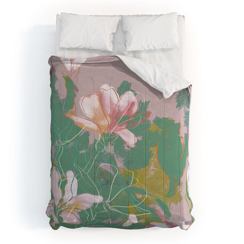 lunetricotee magnolia pastel abstract art Comforter