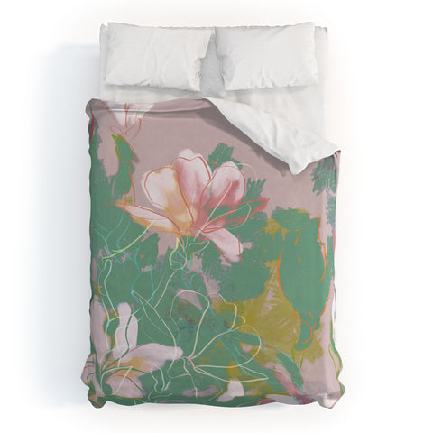lunetricotee magnolia pastel abstract art Duvet Cover