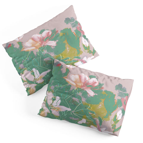 lunetricotee magnolia pastel abstract art Pillow Shams