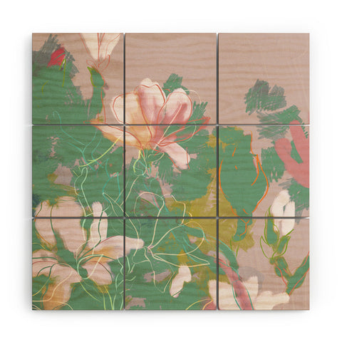 lunetricotee magnolia pastel abstract art Wood Wall Mural