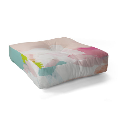 lunetricotee pink sky Floor Pillow Square