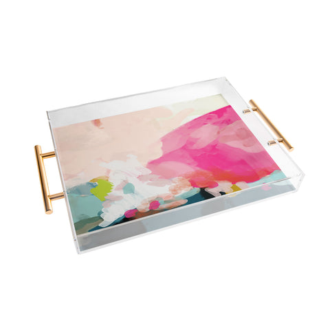 lunetricotee pink sky Acrylic Tray