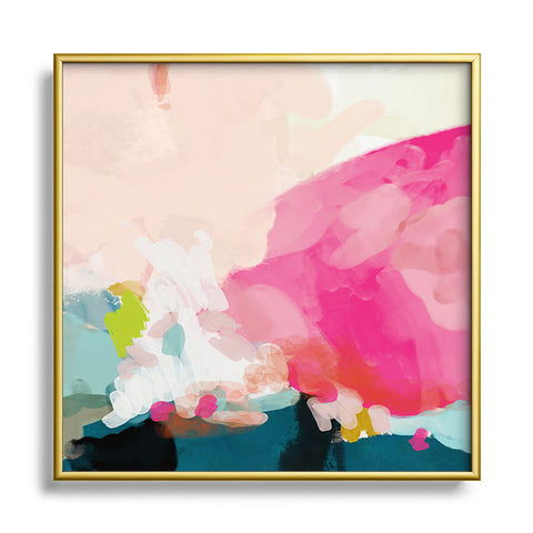 lunetricotee pink sky Square Metal Framed Art Print