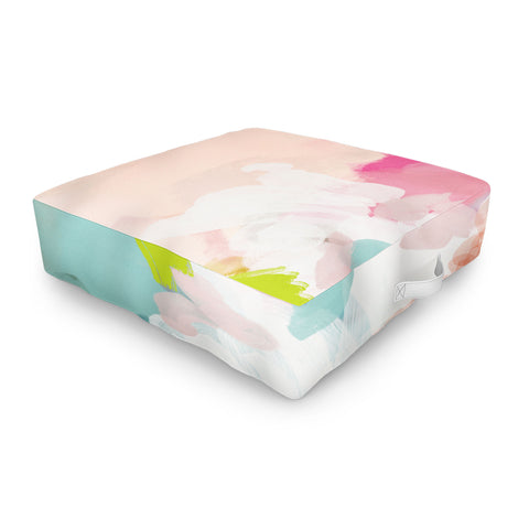 lunetricotee pink sky Outdoor Floor Cushion