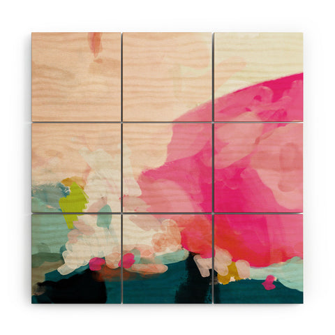lunetricotee pink sky Wood Wall Mural