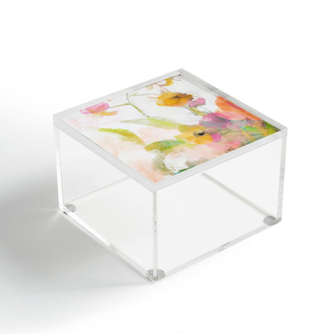 lunetricotee pink spring summer floral abstract Acrylic Box