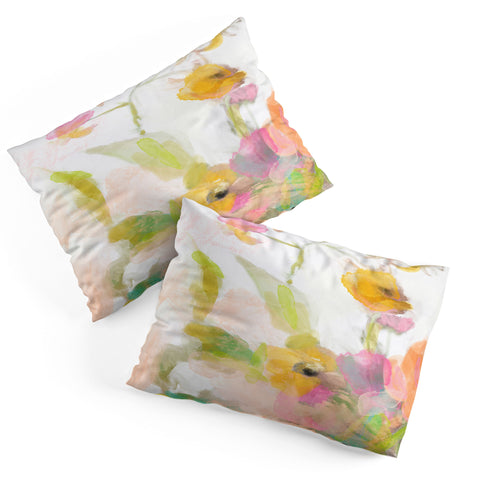 lunetricotee pink spring summer floral abstract Pillow Shams