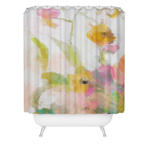lunetricotee pink spring summer floral abstract Shower Curtain
