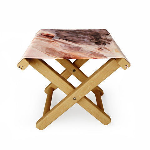 lunetricotee snow mountains landscape Folding Stool