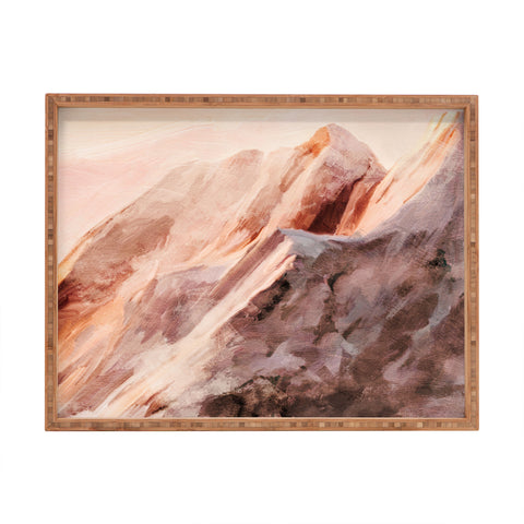 lunetricotee snow mountains landscape Rectangular Tray