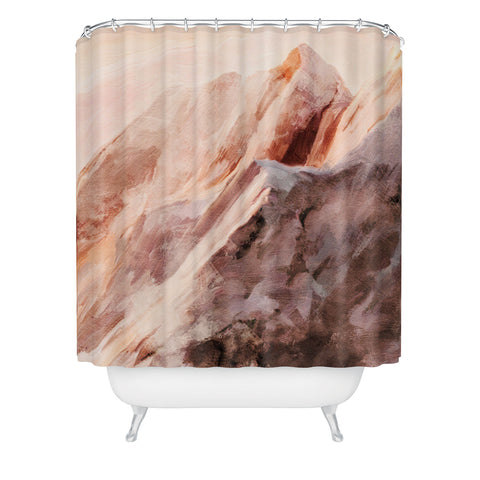 lunetricotee snow mountains landscape Shower Curtain