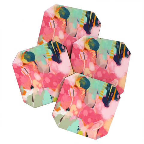 lunetricotee spring moon earth garden Coaster Set