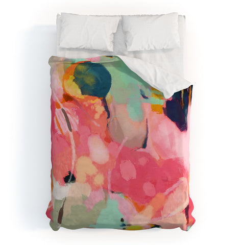 lunetricotee spring moon earth garden Duvet Cover