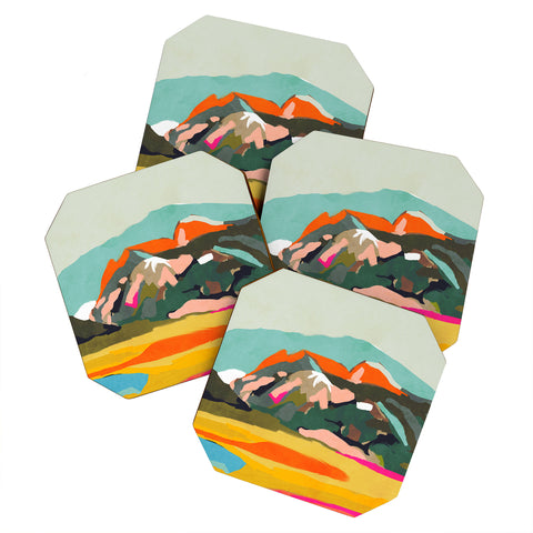 lunetricotee wanderlust abstract Coaster Set