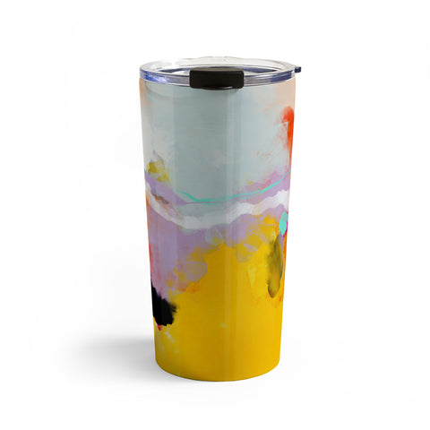 lunetricotee yellow blush abstract Travel Mug