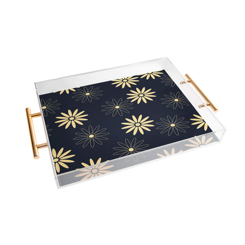 Lyman Creative Co Celestial Flowers Acrylic Tray